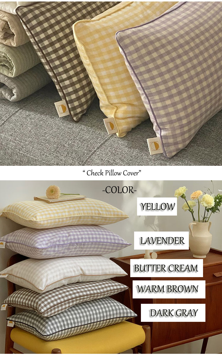 シェアルーム 枕カバー SHAREROOM Check Pillow Cover チェック ピロー カバー 全5色 韓国雑貨 ACC｜a-labs｜03