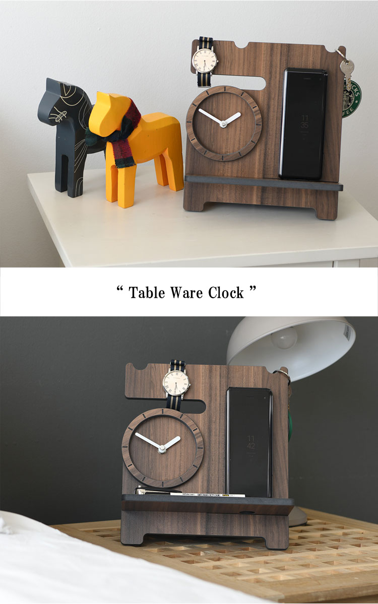 タイムデコ 置き時計 TIMEDECO 正規販売店 Table Ware Clock インテリア テーブルウェア 卓上時計 ウォルナット おしゃれ インテリア雑貨 韓国雑貨 3375917 ACC｜a-labs｜03