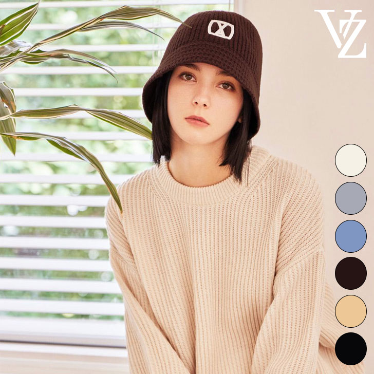 バザール バケットハット VARZAR 正規販売店 VA Square Applique Knit Bucket Hat アップリケ ニット バケット ハット 全6色 varzar1128/29/30/31/32/33 ACC :ac vz23 zar112829:a Labs