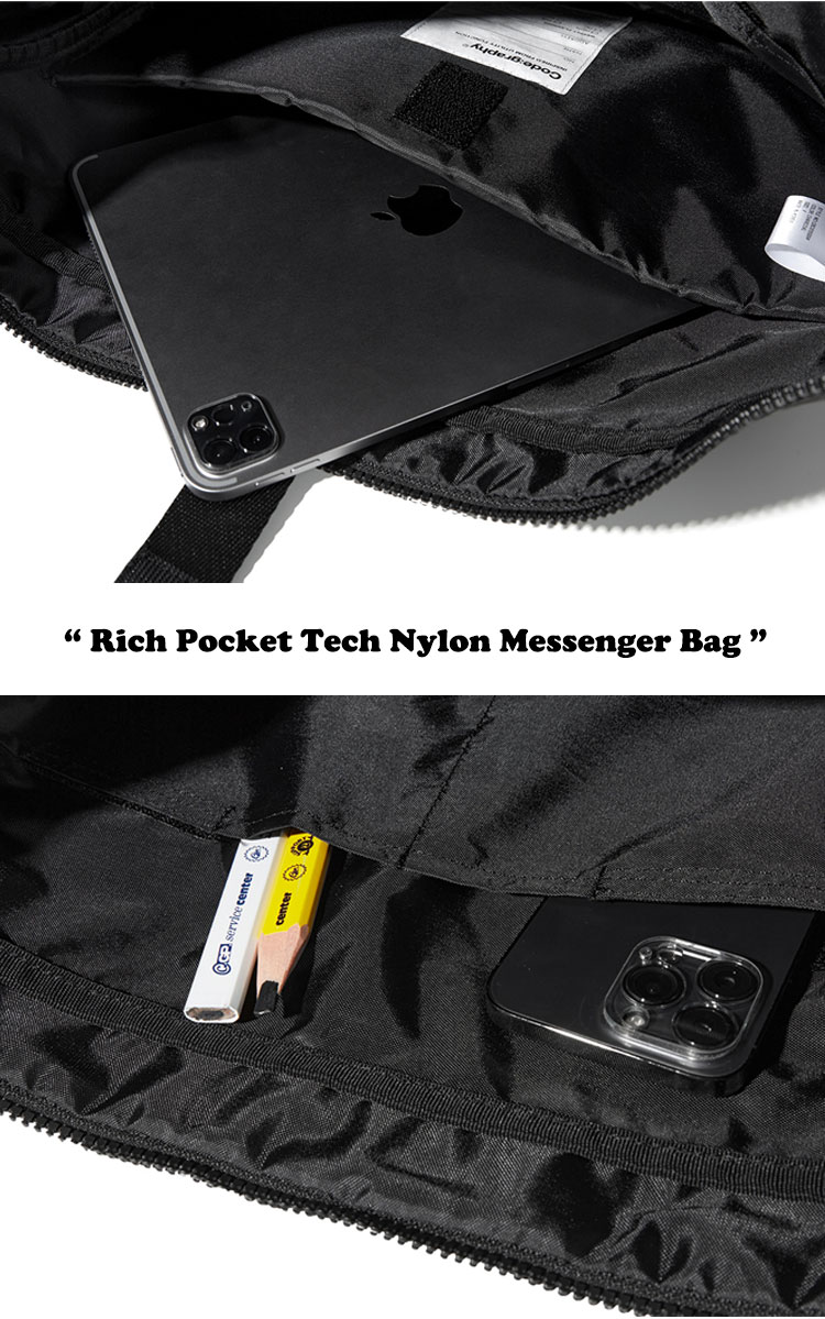 コードグラフィー クロスバッグ CODEGRAPHY Rich Pocket Tech Nylon Messenger Bag ナイロン メッセンジャーバッグ 全2色 CBCS1BS005CH/BK バッグ｜a-labs｜06