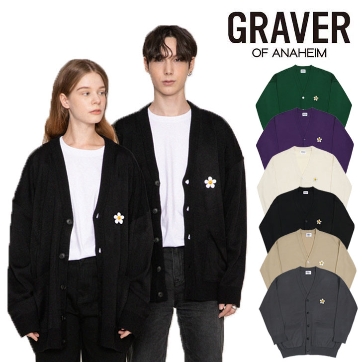 グレーバー アウター GRAVER 正規販売店 FLOWER DOT EMBROIDERY KNIT CARDIGAN 全6色 G(M) CD 29 1 PP G(W) CD 1 BK/CM/CL/BE/GN ウェア :ct gv21 gcd1bk:a Labs