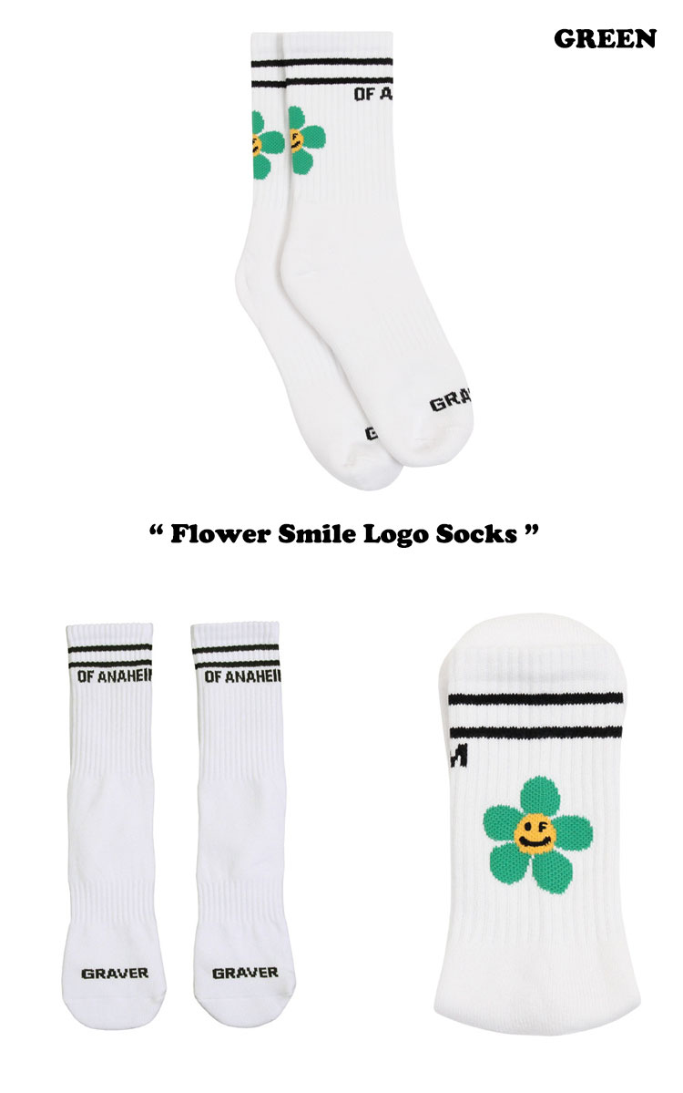 グレーバー 靴下 GRAVER 正規販売店 Flower Smile Logo Socks フラワー スマイル ロゴ ソックス 全5色 G(M)-S21-3-WE/9-WE/8-WE/10-WE G(M)-S23-1-WE ウェア｜a-labs｜07