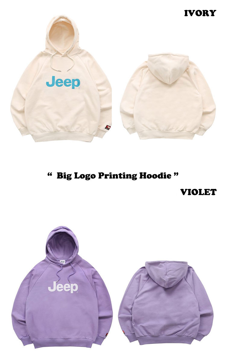 ジープ パーカー Jeep Big Logo Printing Hoodie ビッグ ロゴ プリンティング フーディー 全4色 JN5THU021BK/VI/MG/IV ウェア｜a-labs｜03