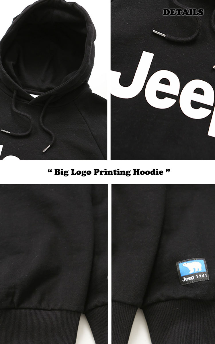 ジープ パーカー Jeep Big Logo Printing Hoodie ビッグ ロゴ プリンティング フーディー 全4色 JN5THU021BK/VI/MG/IV ウェア｜a-labs｜04