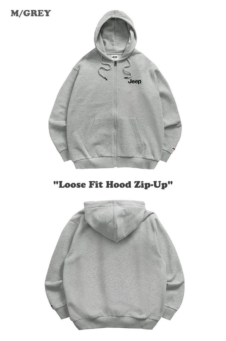 ジープ パーカー Jeep メンズ レディース Loose Fit Hood Zip-Up　ルーズ フィット フード ジップーアップ 全4色 JN5TZU011KH/MG/BK/MI ウェア｜a-labs｜02