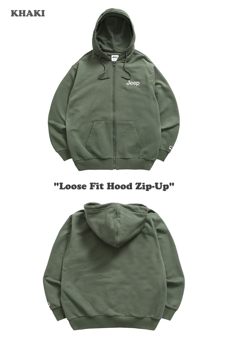 ジープ パーカー Jeep メンズ レディース Loose Fit Hood Zip-Up　ルーズ フィット フード ジップーアップ 全4色 JN5TZU011KH/MG/BK/MI ウェア｜a-labs｜03