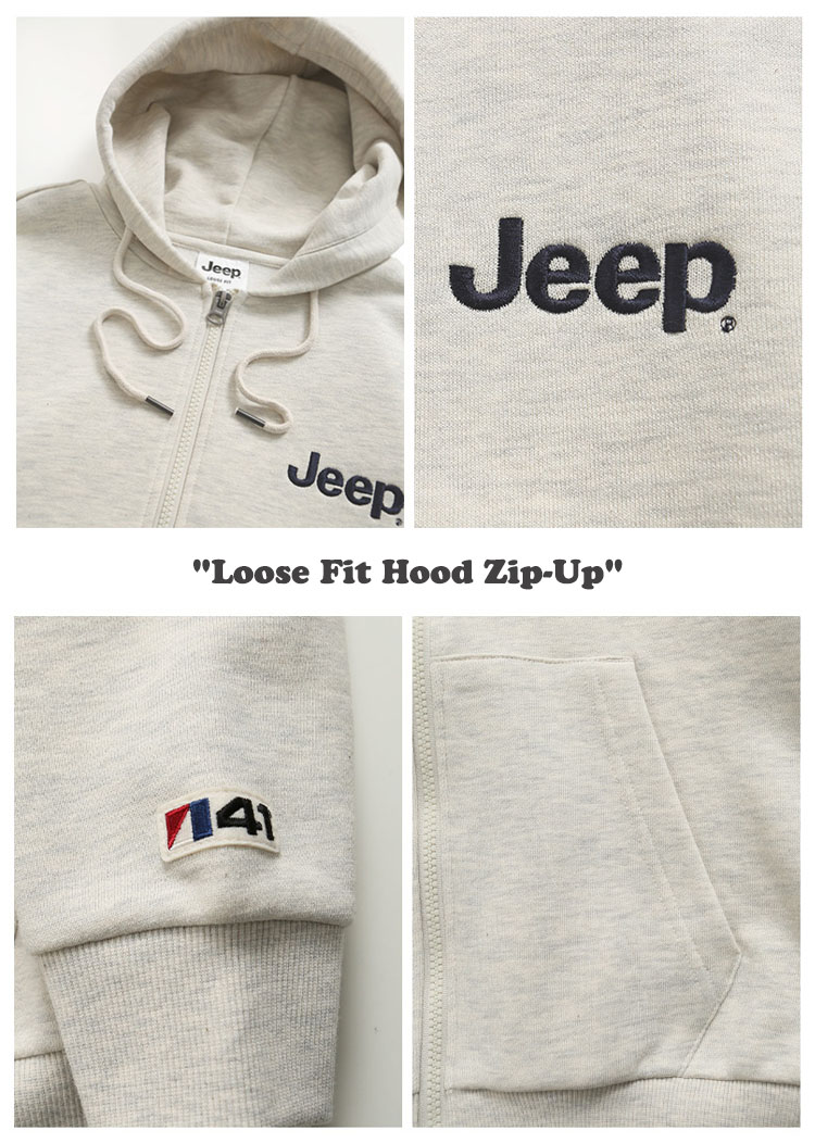 ジープ パーカー Jeep メンズ レディース Loose Fit Hood Zip-Up　ルーズ フィット フード ジップーアップ 全4色 JN5TZU011KH/MG/BK/MI ウェア｜a-labs｜06