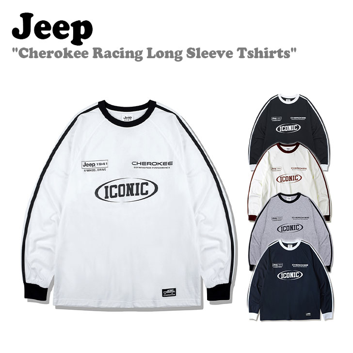ジープ 長袖Tシャツ Jeep メンズ レディース Cherokee Racing Long Sleeve Tshirts 全5色 JP5TSU001IV/MG/BK/WM/NA JO5TSU001IV/MG/BK/WM/NA 長袖 ウェア｜a-labs