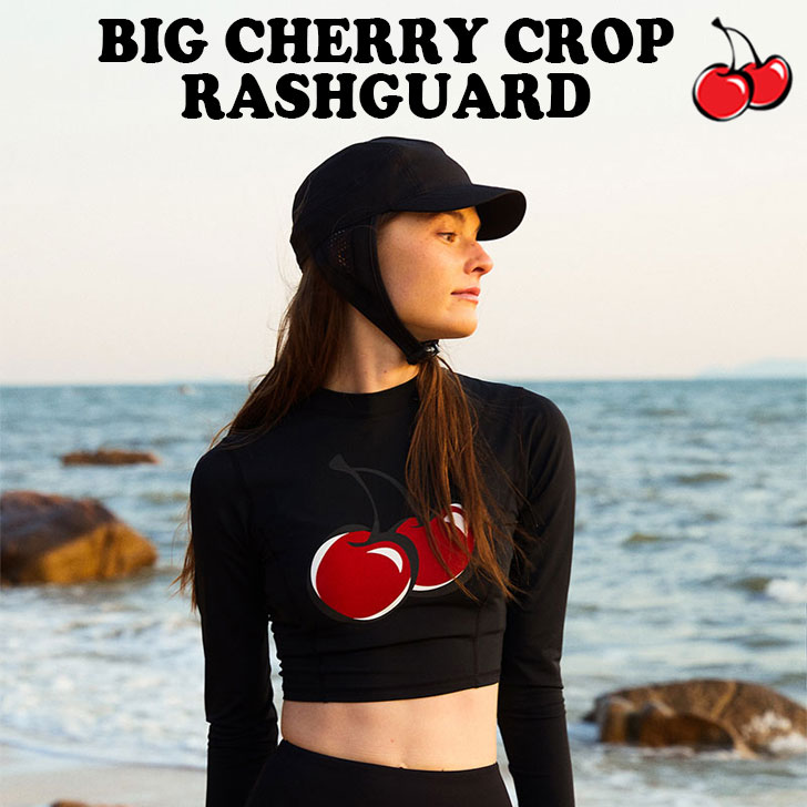 キルシー 水着 KIRSH 正規販売店 BIG CHERRY CROP RASHGUARD ビッグ チェリー クロップ ラッシュガード BLACK ブラック FKQMCTA571M ウェア :ct ki23 qmcta571m:a Labs