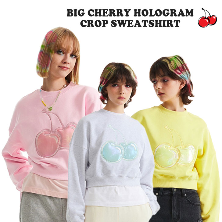 キルシー トレーナー KIRSH 正規販売店 BIG CHERRY HOLOGRAM CROP SWEATSHIRT ビッグ チェリー ホログラム クロップ スウェットシャツ 全3色 KKRSCTM506M ウェア :ct ki23 rsctm506m:a Labs