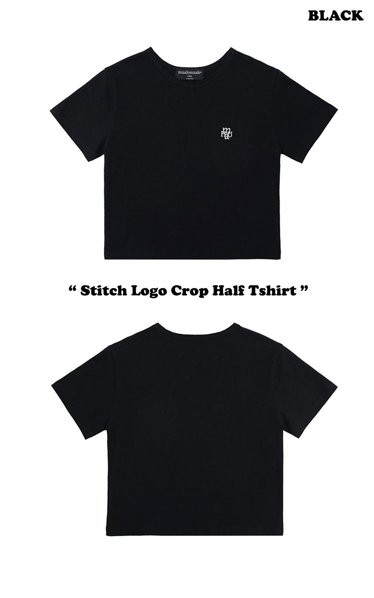 ムアムア 半袖Tシャツ muahmuah ムーアムーア レディース Stitch Logo Crop Half Tshirt ステッチ ロコ クロップ 半袖 Tシャツ 全5色 MUT24109 ウェア｜a-labs｜02