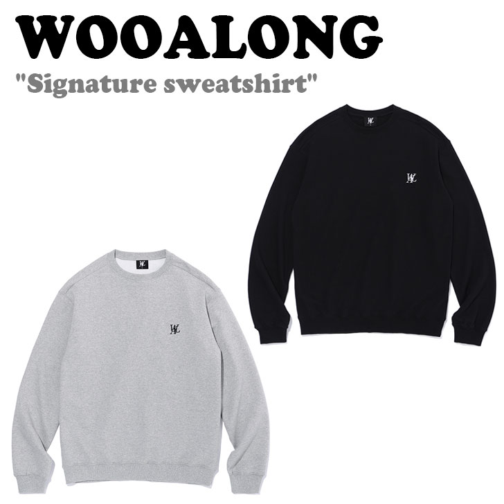 ウアロン トレーナー WOOALONG メンズ レディース Signature sweatshirt シグネチャー スウェットシャツ GREY グレー BLACK ブラック SE3DMT545 ウェア :ct wl23 3dmt545:a Labs