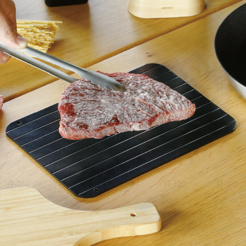 食洗機対応 解凍プレート 3mm S ブラック 急速解凍 急速冷凍 解凍皿 肉