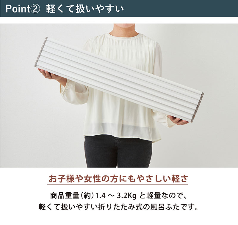 風呂ふた 折りたたみ 65×121.5cm Ag+ 銀イオン 抗菌 防カビ 防汚加工