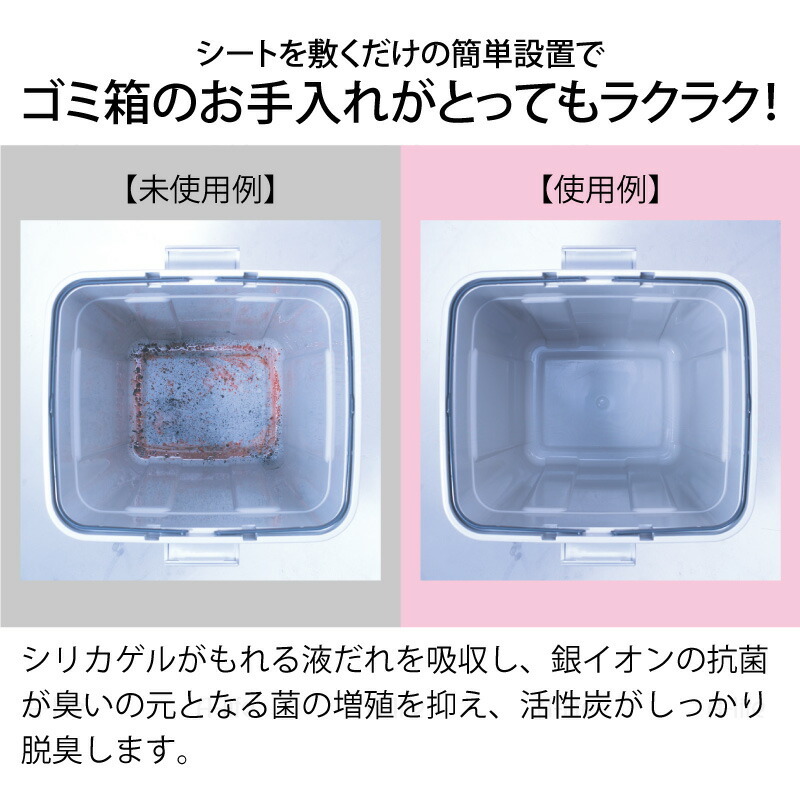 ポスト投函 ゴミ箱 脱臭シート 抗菌 2枚 銀イオン Ag+ 日本製