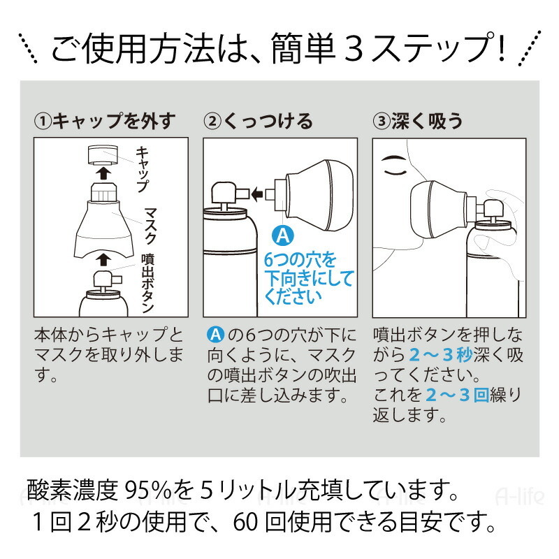 酸素缶日本製５L６本セット高濃度酸素スターオブライフ認証携帯用酸素