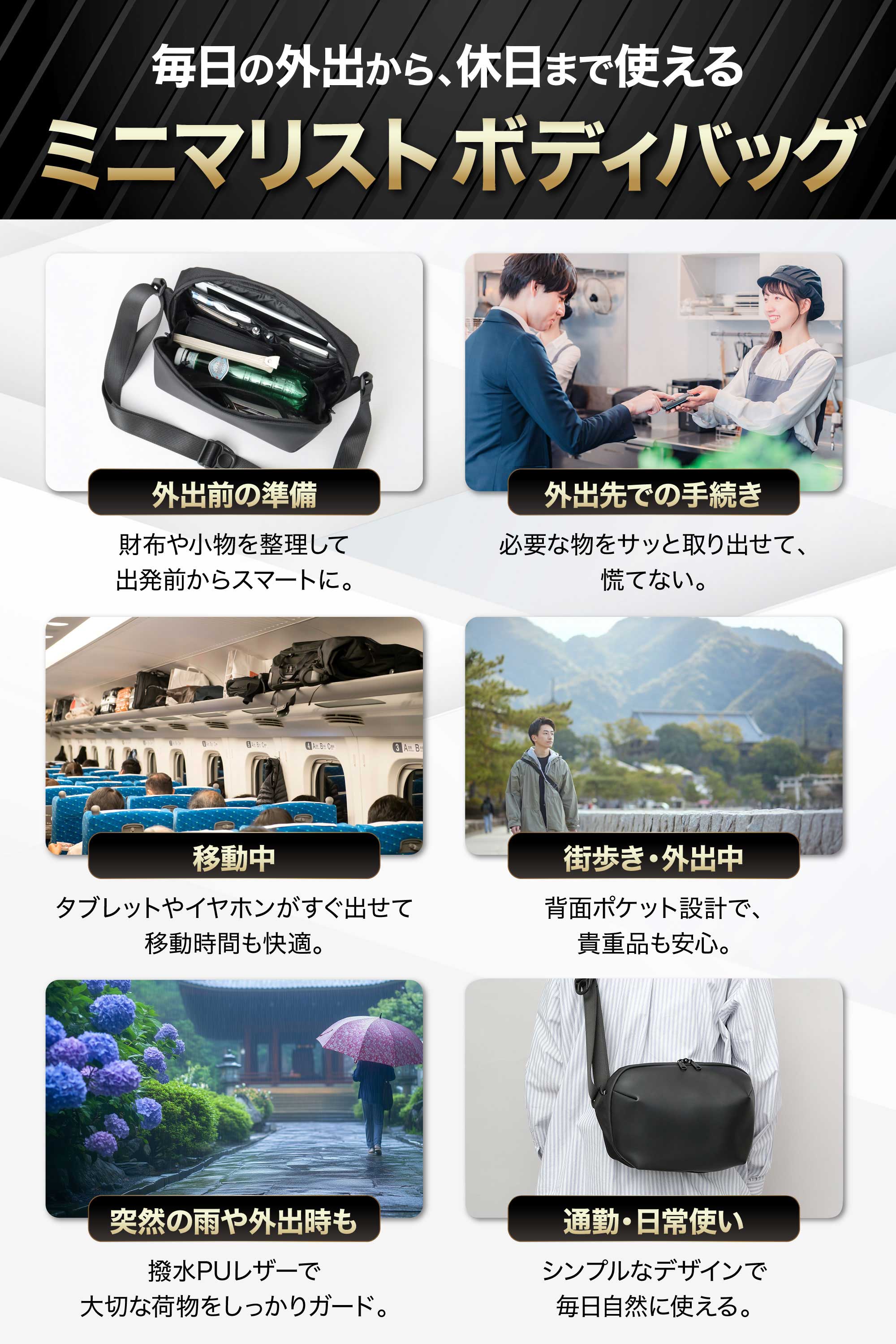 REGiSTA（レジスタ） ボディバッグ メンズ RFID スキミング防止 ワン