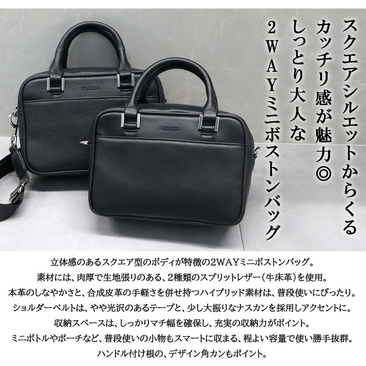 REGiSTA（レジスタ） ミニボストンバッグ メンズ レディース 2WAY