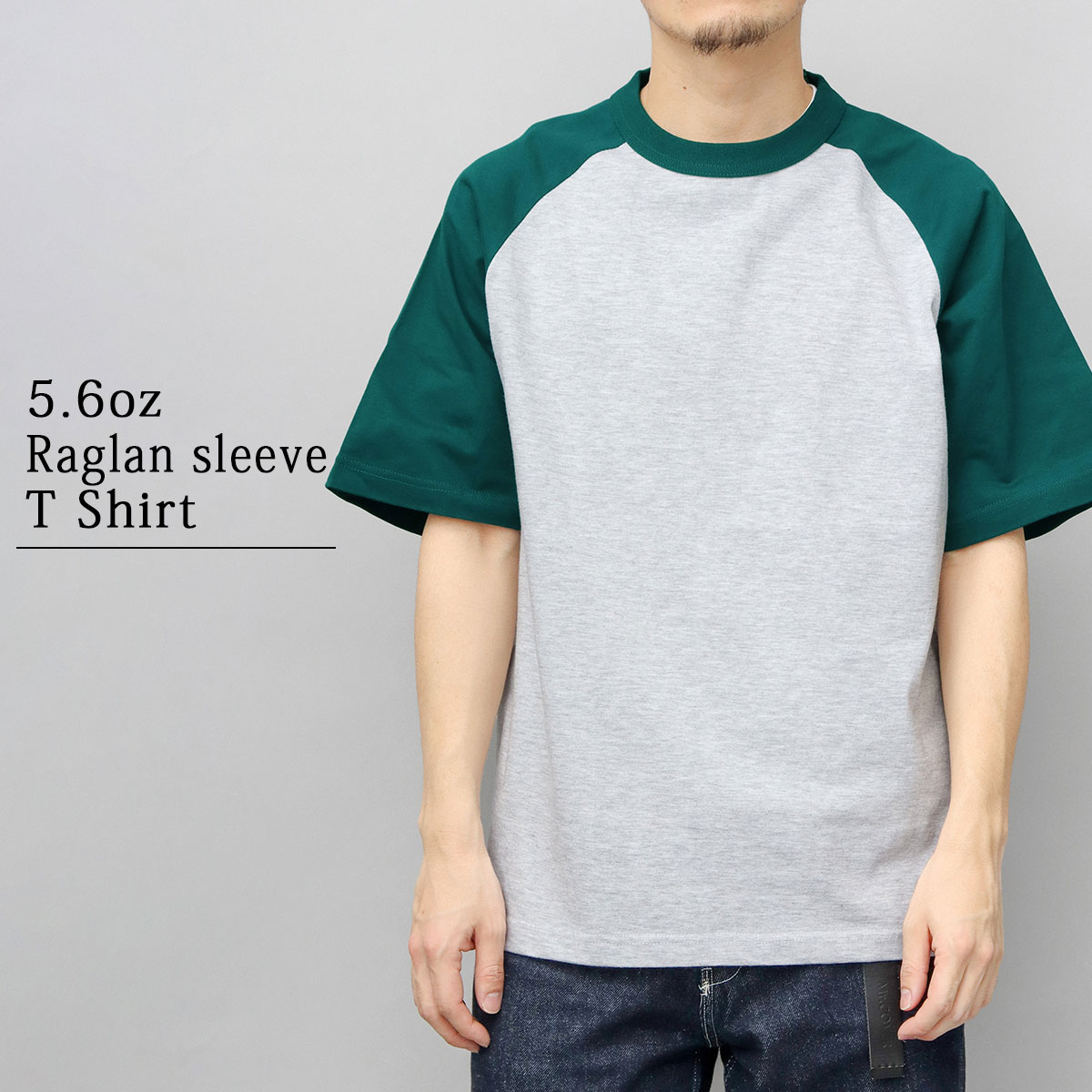 ホワイトラベル コットン 半袖 ラウンドTシャツ_BLACK 七分袖tシャツ 7分袖tシャツ ラグラン tシャツ メンズ 無地 ロン