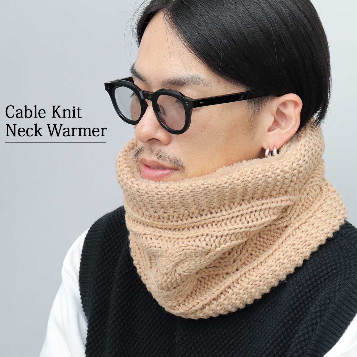 ぷー★新品★ｓｍ★ ニット⋆縄編み⋆2way* イヤーマフ⋆つけ襟 セール】ニットイヤーマフ/耳当て（イヤーマフ）｜SHEENA