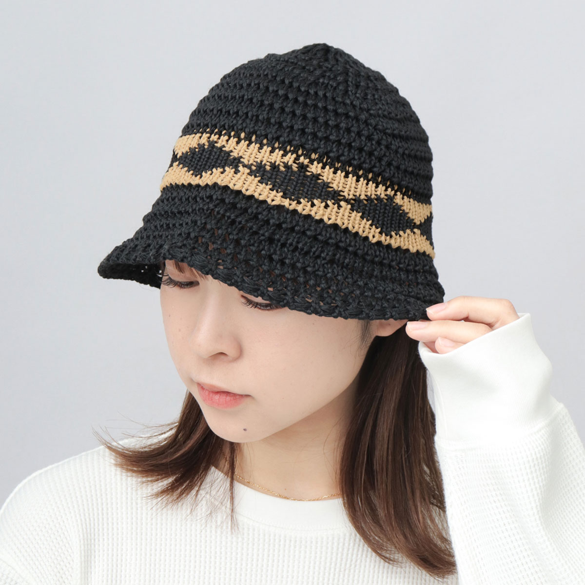 A.M.S. クロシェハット レディース メンズ クロシェ編み ニット