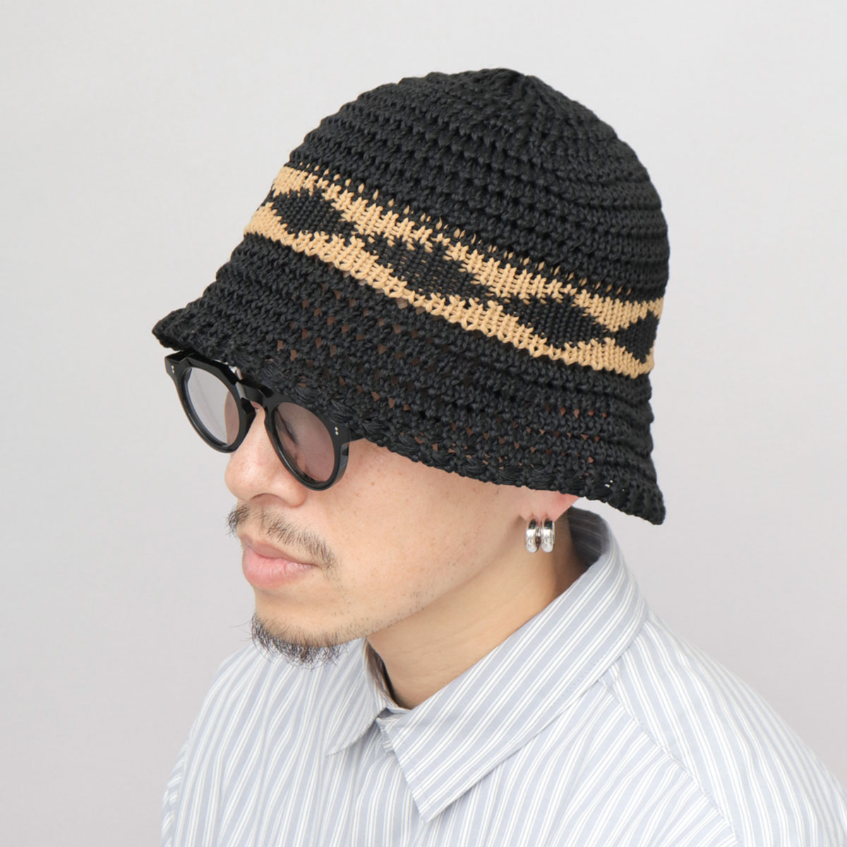 A.M.S. クロシェハット レディース メンズ クロシェ編み ニット
