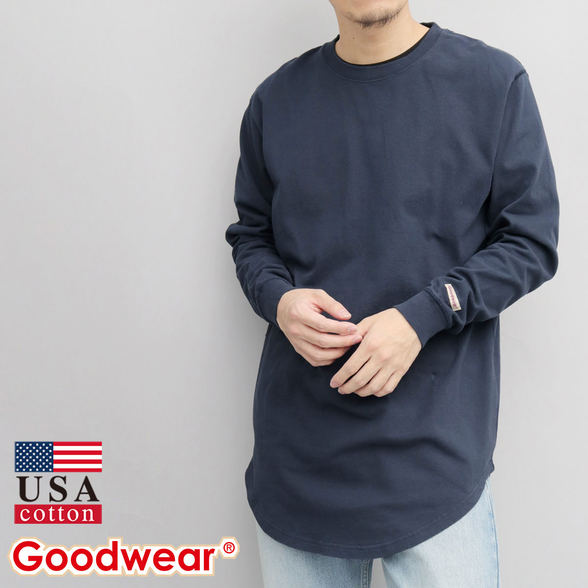Goodwear（グッドウェア） 袖リブ ロングスリーブTシャツ USAコットン