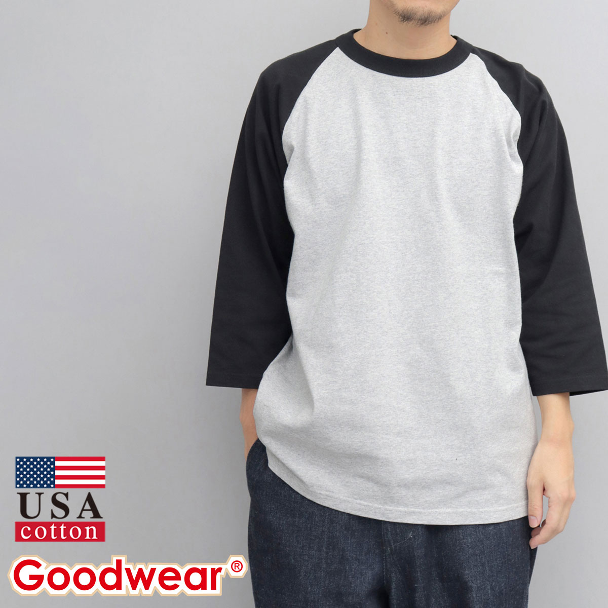 Goodwear グッドウェア 7分袖 レギュラーシルエット ラグラン