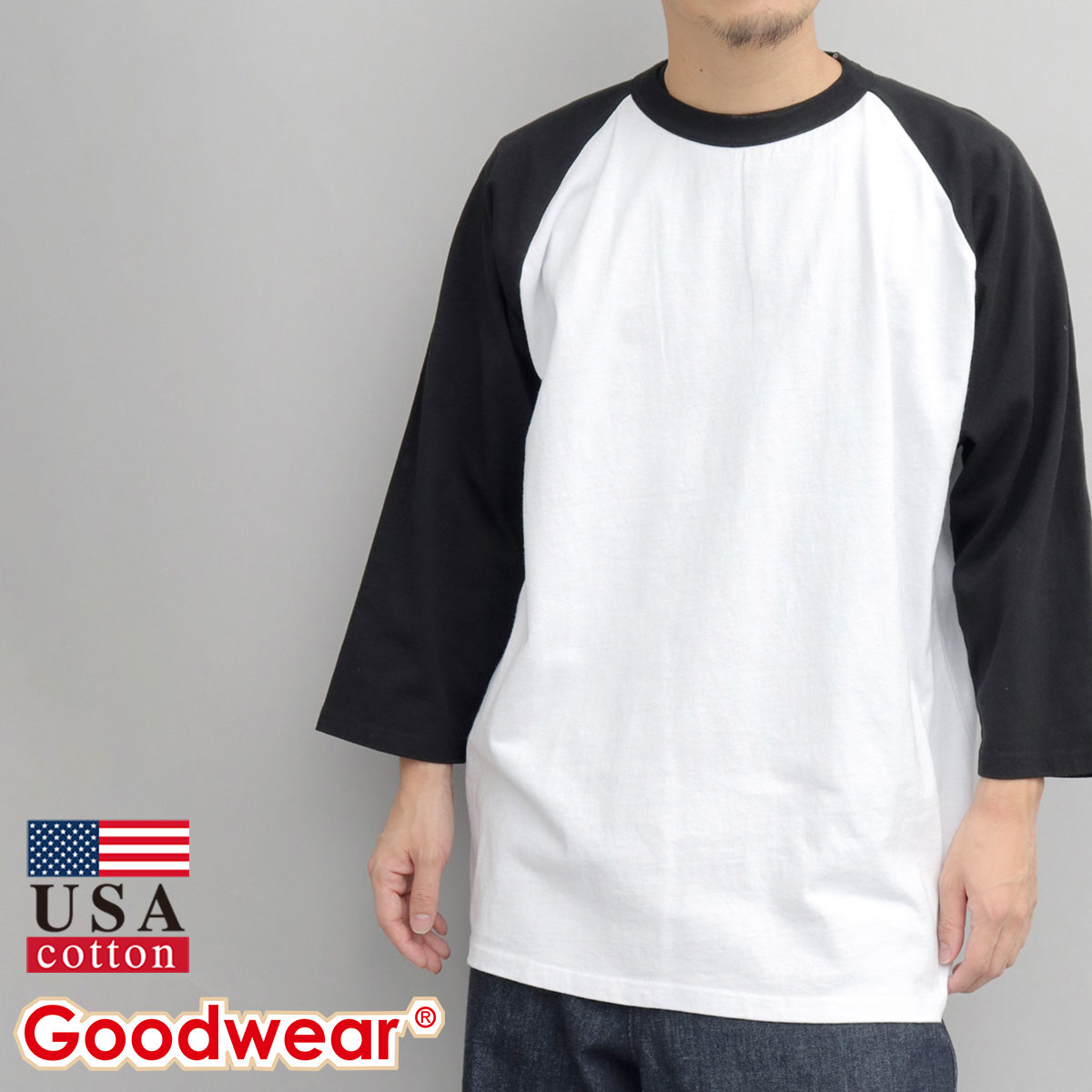 Goodwear グッドウェア 7分袖 レギュラーシルエット ラグラン