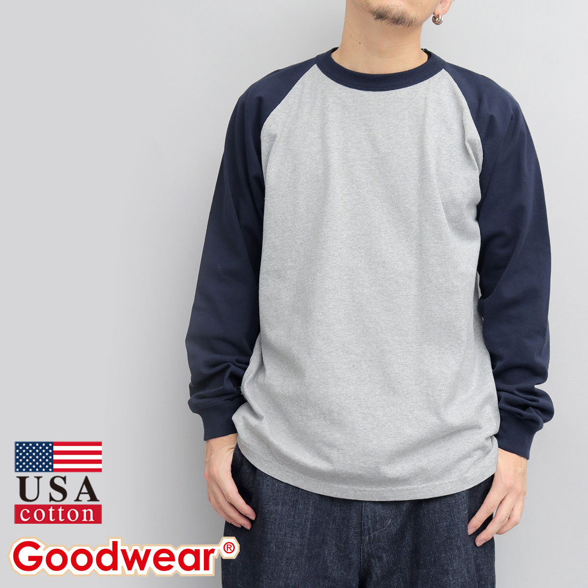 JIMWAG RAGLAN HUMAN ロンT チャコールグレー JIMWAG RAGLAN HUMAN ロンT チャコールグレー