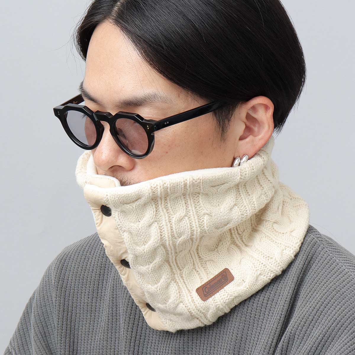 お値下げ！ブラミンク　カシミアニット　ネックウォーマー付き nofl】コットンウールネックウォーマー 644002490-644003650