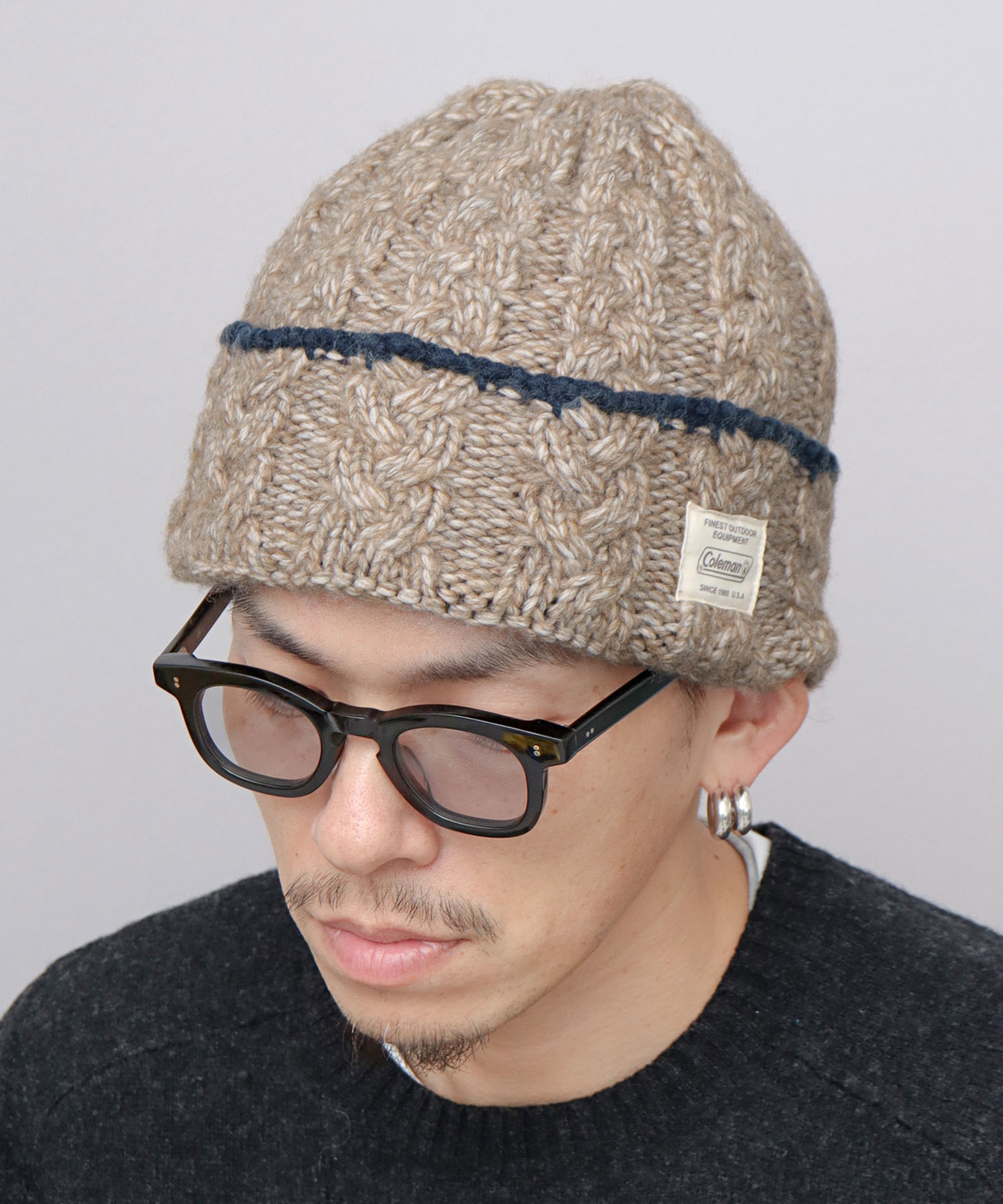 Coleman（コールマン） ニット帽 ニットワッチ 裏ボア ケーブル編み