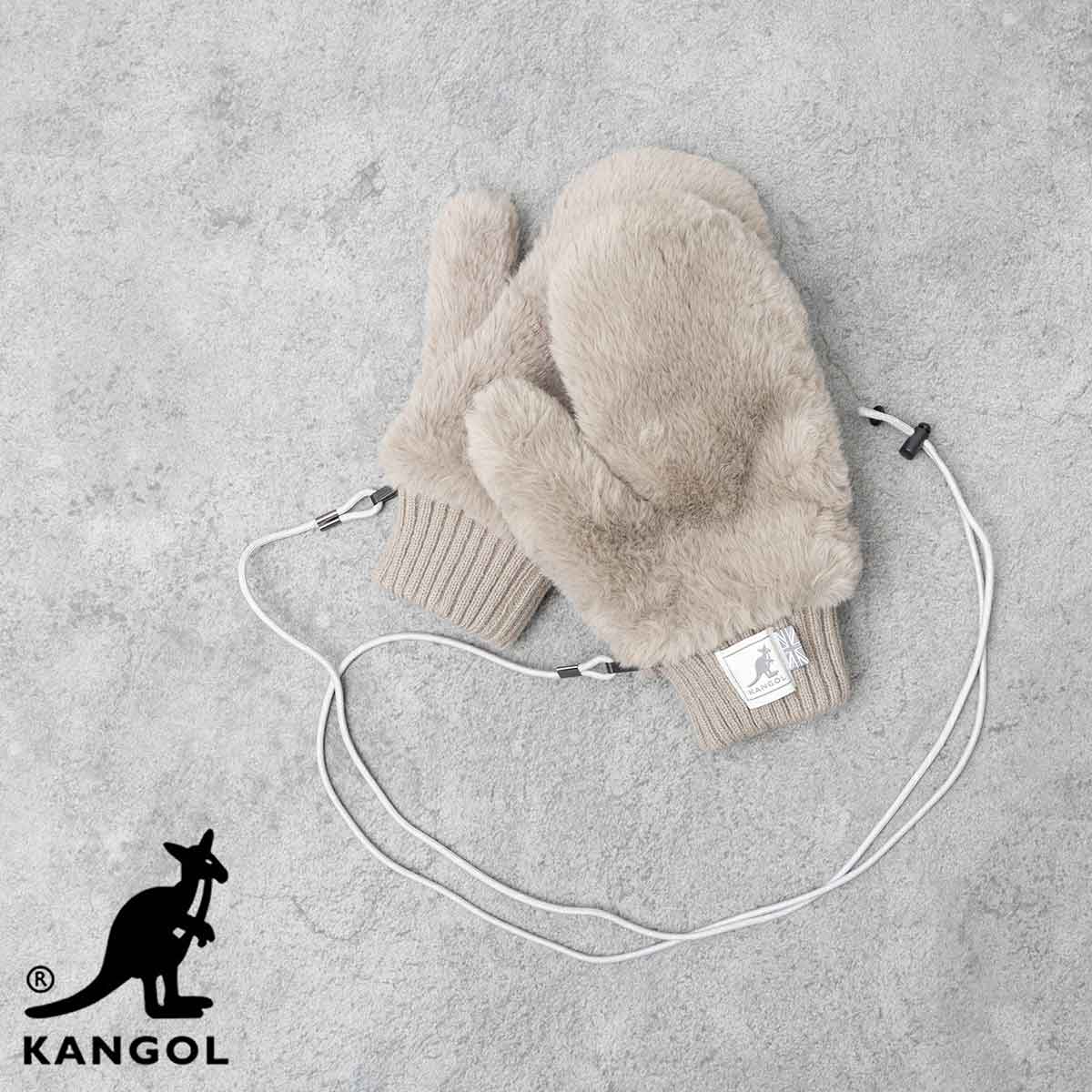 KANGOL カンゴール ストラップ付ミトングローブ ファーグローブ