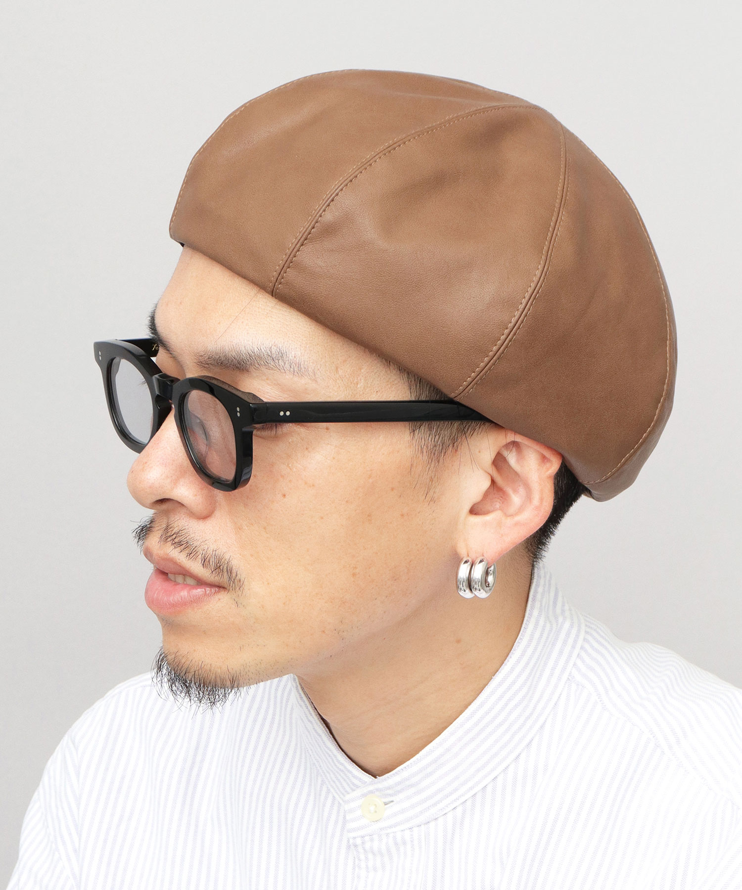Ruben ベレー帽 メンズ レザー調 フェイクレザー ベレー 帽子