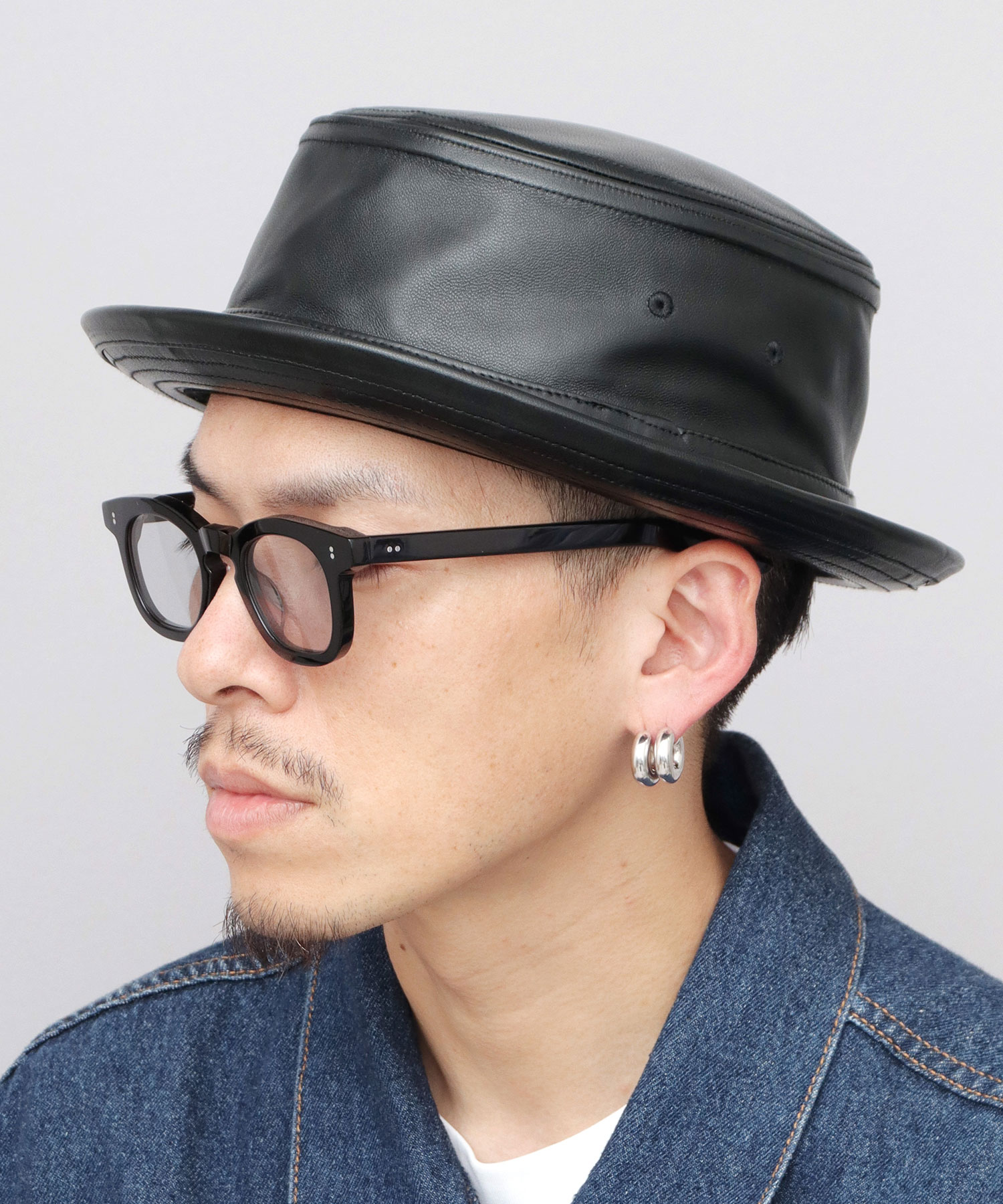 ReqHatter（レックハッター） ポークパイハット 本革 ラムレザー