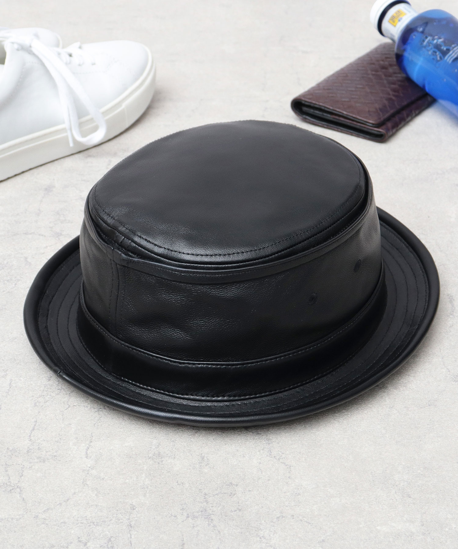 ReqHatter（レックハッター） ポークパイハット 本革 ラムレザー