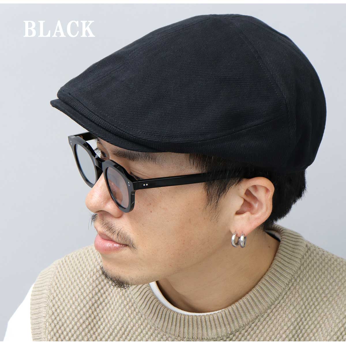 ベーシックエンチ Basiquenti ハンチング 帽子 ハンチング帽 メンズ コットン 綿100% 無地 シンプル 秋冬 ベーシックエンチ Basiquenti ハンチング 帽子 ハンチング帽 メンズ コットン 綿100% 無地 シンプル 秋冬