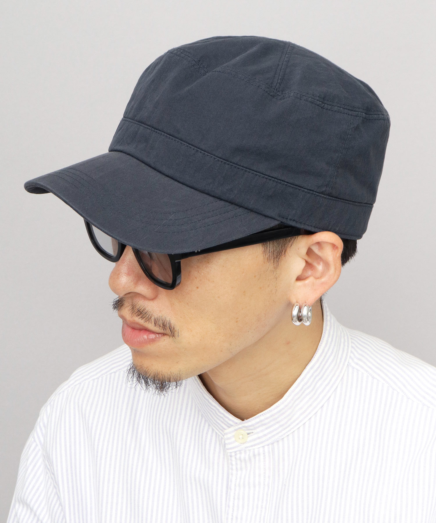 Basiquenti ワークキャップ 深め ナイロンツイル カーブバイザー