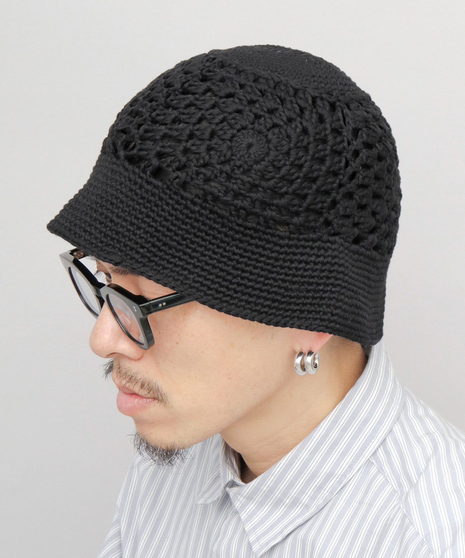 Basiquenti 【2026年販売開始】クロシェハット 透かし編み ニット