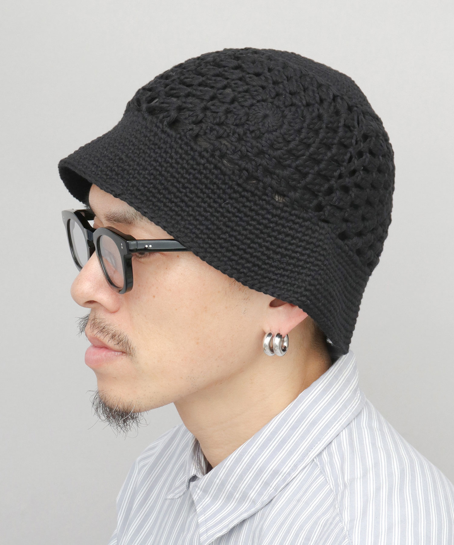 Basiquenti 【2026年販売開始】クロシェハット 透かし編み ニット