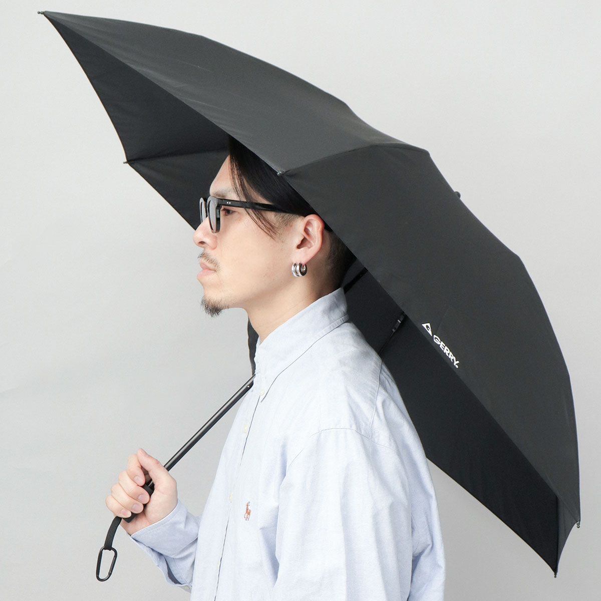 ふわり◆新品 アルジ－◆カラナビ付き折りたたみ傘 GERRY（ジェリー） 折りたたみ傘 メンズ 軽量 コンパクト 丈夫 大きめ