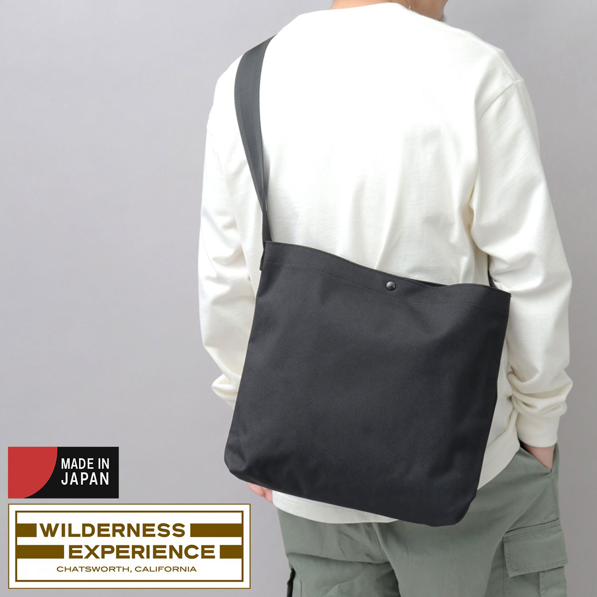 WILDERNESS EXPERIENCE ショルダーバッグ ブラック WILDERNESS EXPERIENCE ショルダーバッグ 日本製 ポリエステル