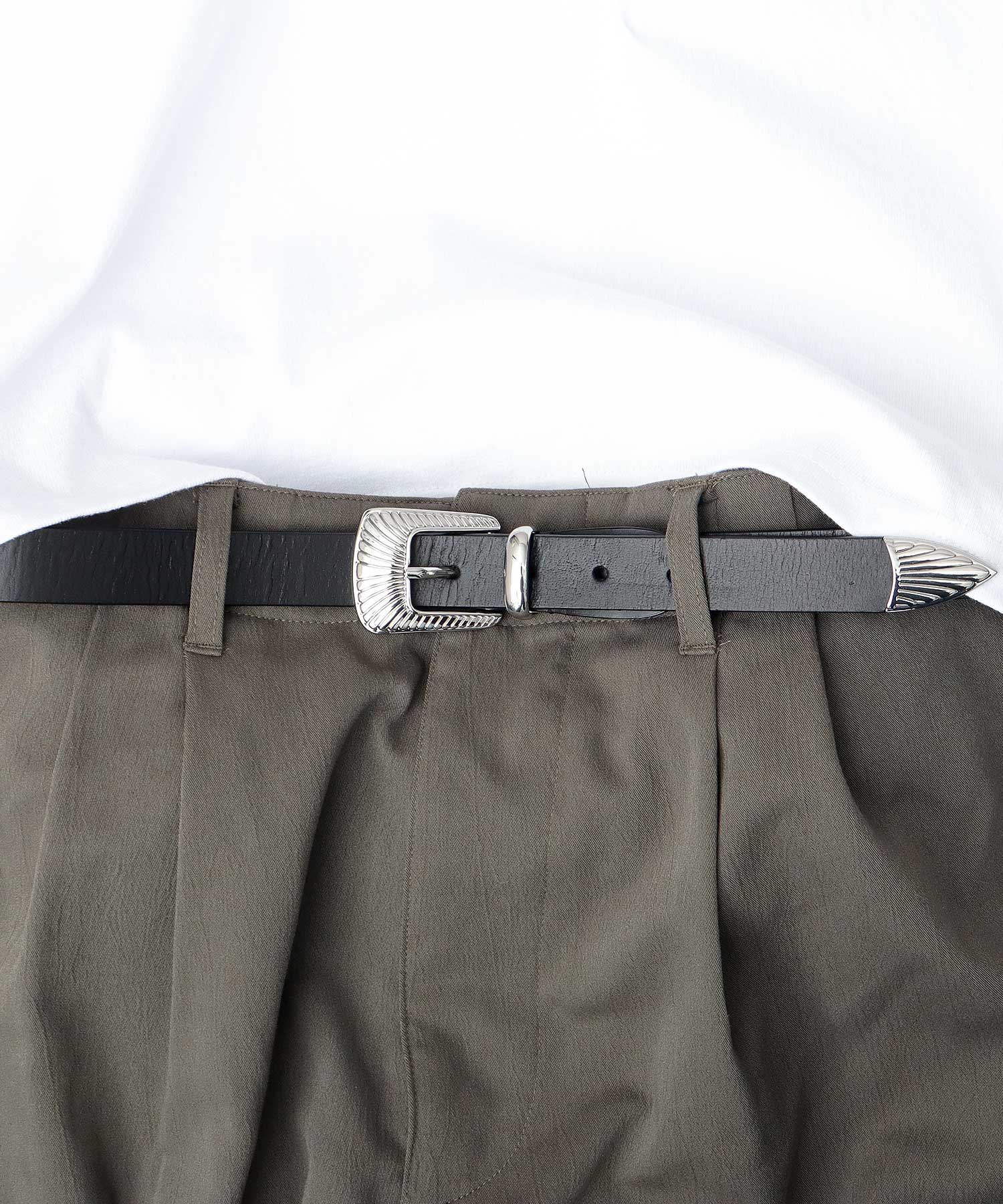 Lee（リー） 本革 ベルト メンズ ウエスタンベルト ナローベルト 細