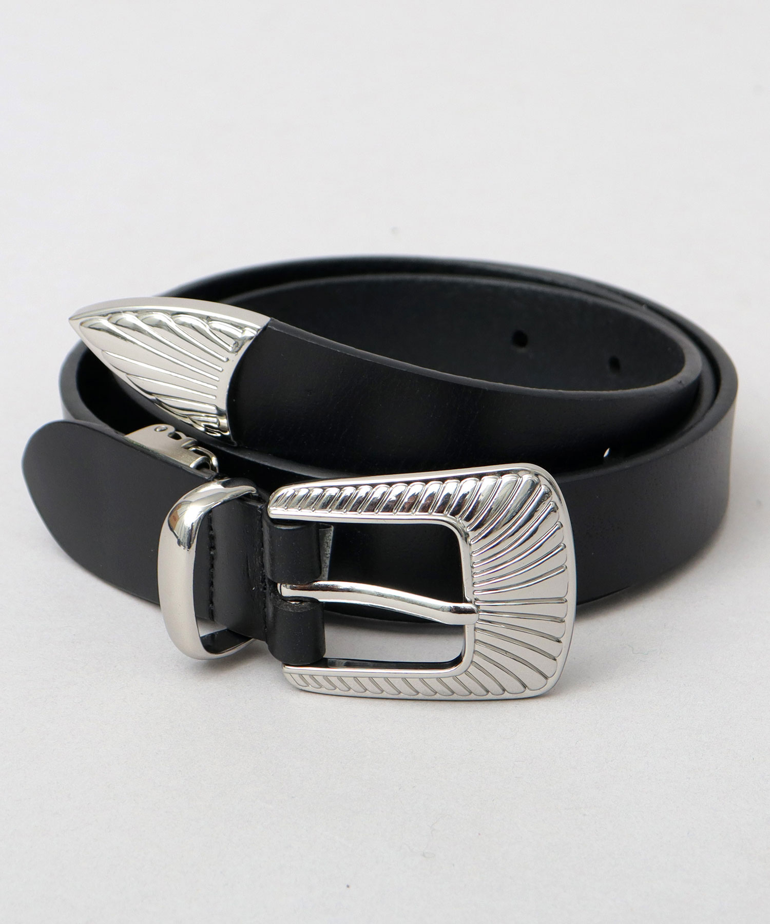 新品未使用Trey Leather ウェスタン ベルト W34 細 Lee（リー） 本革 ベルト メンズ ウエスタンベルト ナローベルト 細