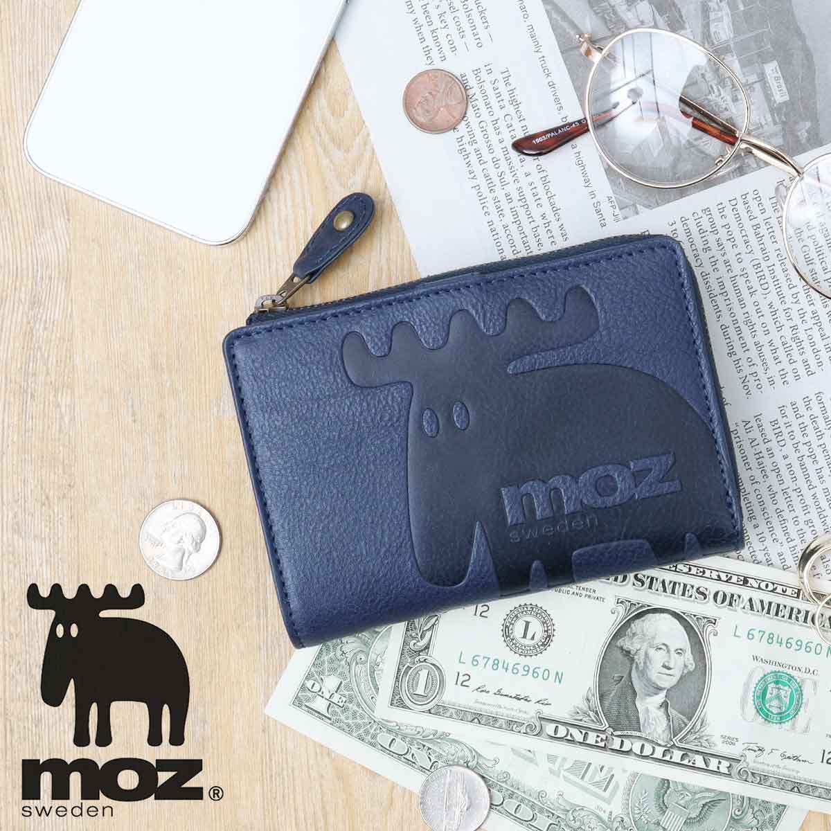 moz（モズ） 二つ折り財布 レディース 本革 牛革 タンニンレザー 北欧