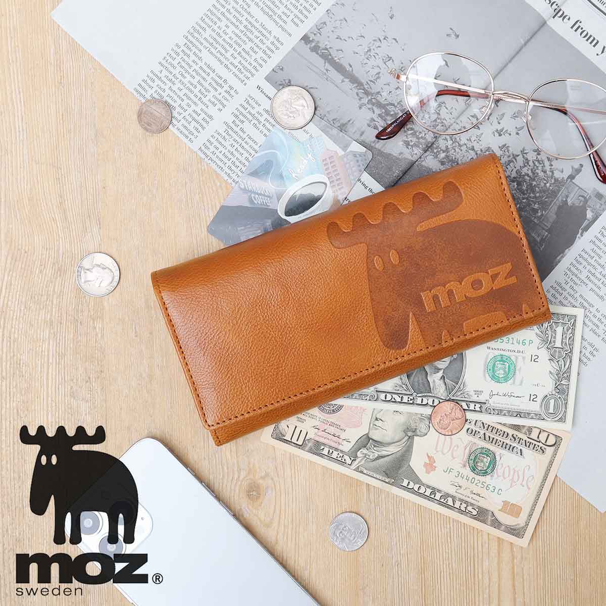 moz（モズ） 長財布 レディース 本革 牛革 タンニンレザー 北欧 大容量 