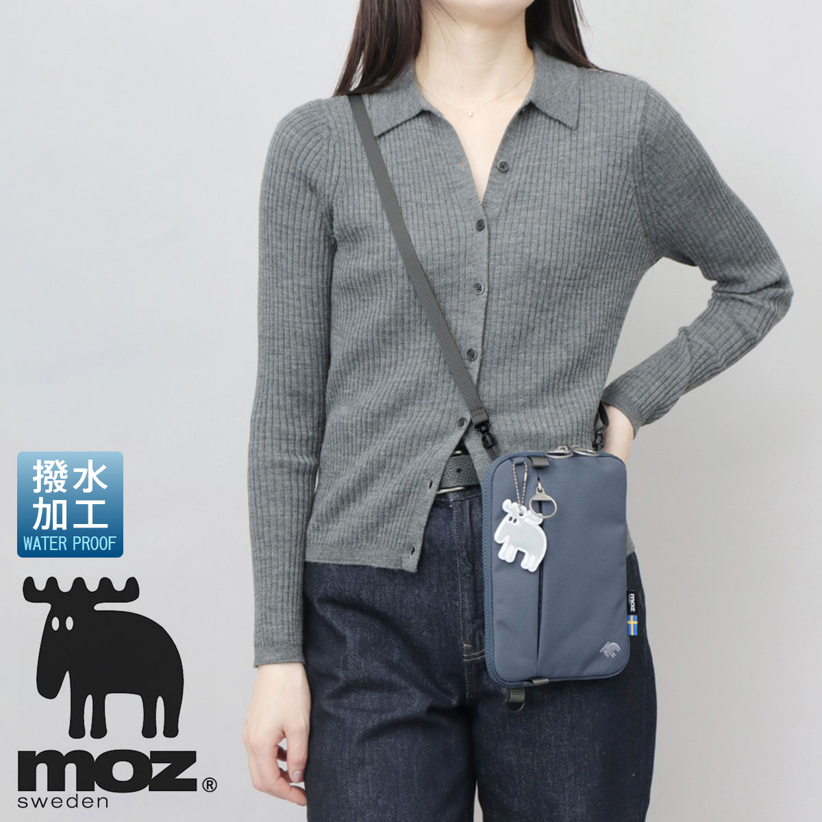 moz（モズ） スマホショルダー 撥水 軽量 ミニショルダーバッグ 北欧