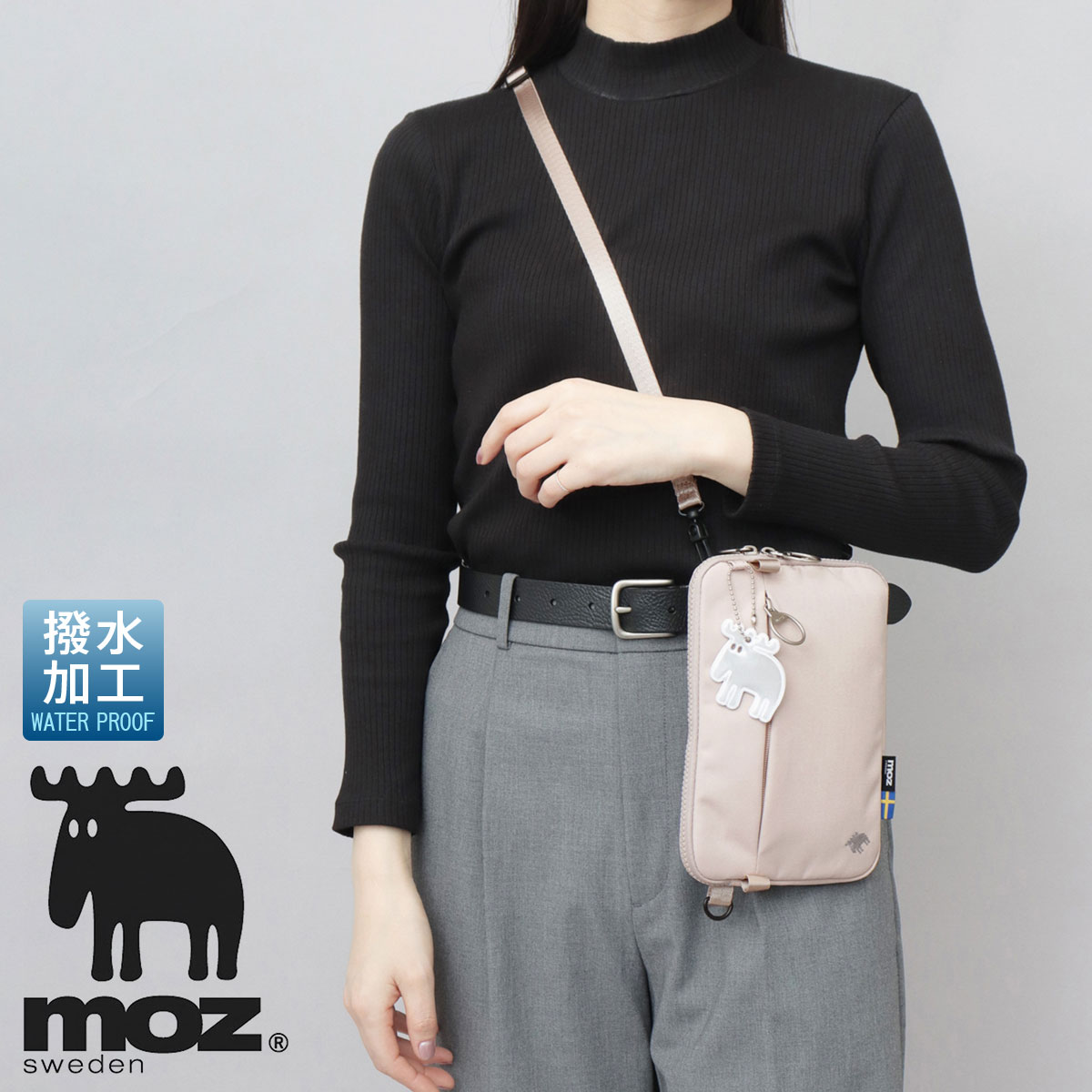 moz（モズ） スマホショルダー 撥水 軽量 ミニショルダーバッグ 北欧 
