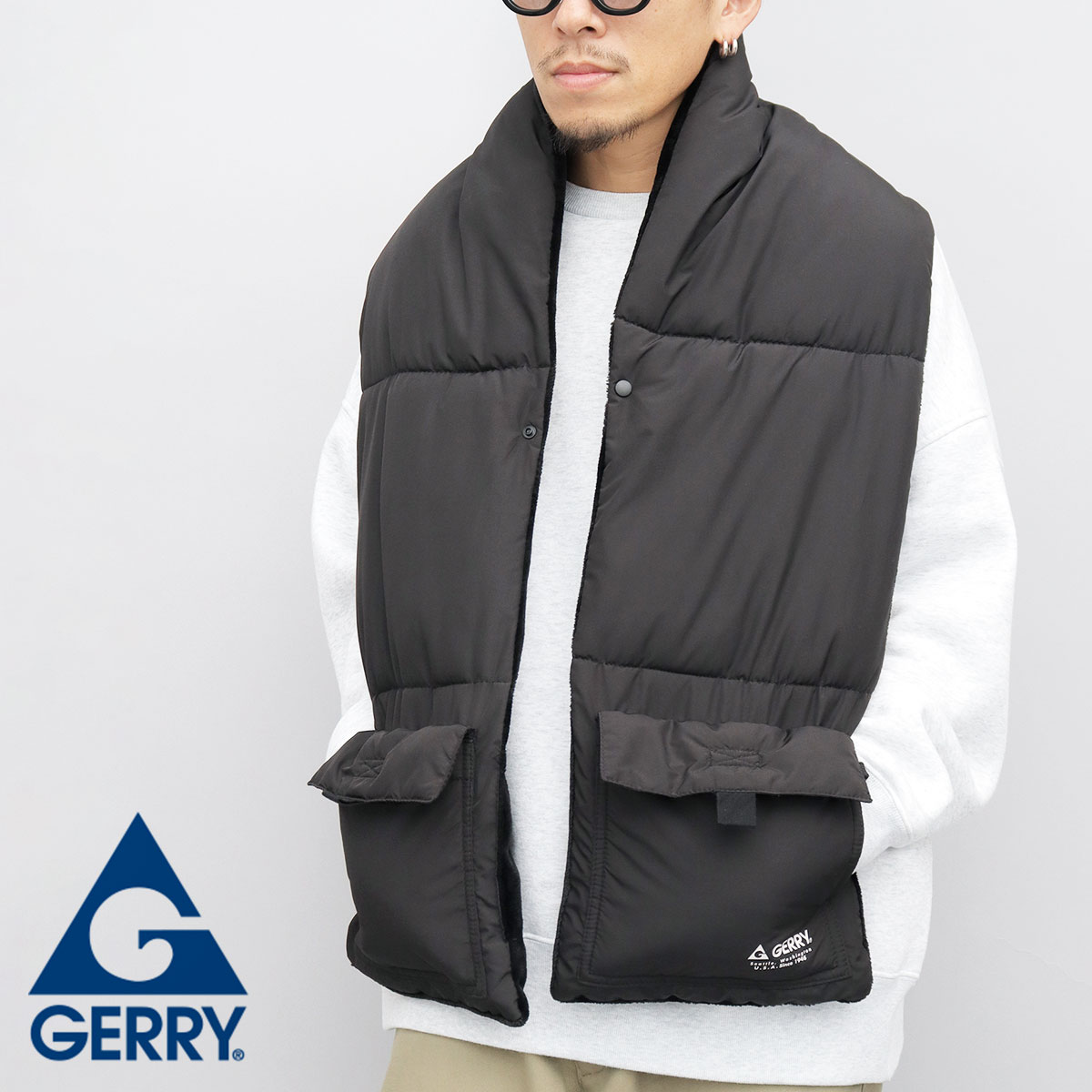 マフラーベスト INNAT ダウンマフラーベスト スモーキーピンク