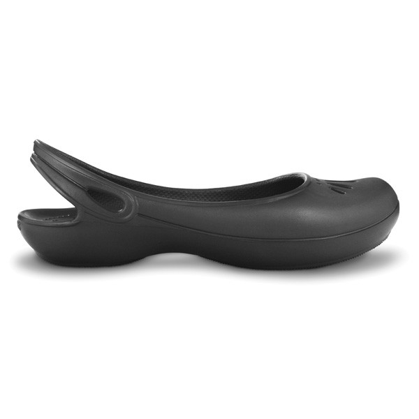 crocs thea slingback flats black